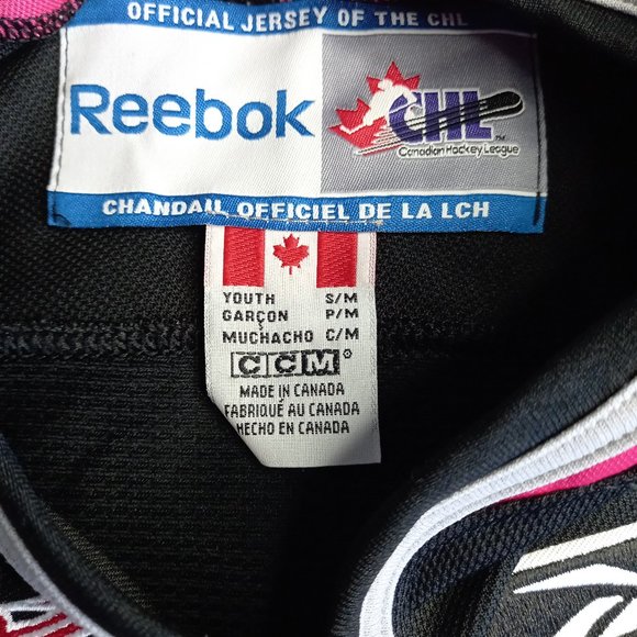 Reebok Calgary Hitmen Minor Hockey WHL Pink Jersey (Youth Small) - Picture 3 of 8
